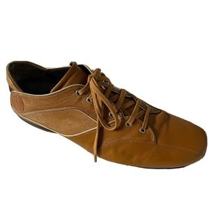Bally AClass M/03 Cognac Beige Tan Leather Sneaker Shoe Lace Up 10 D